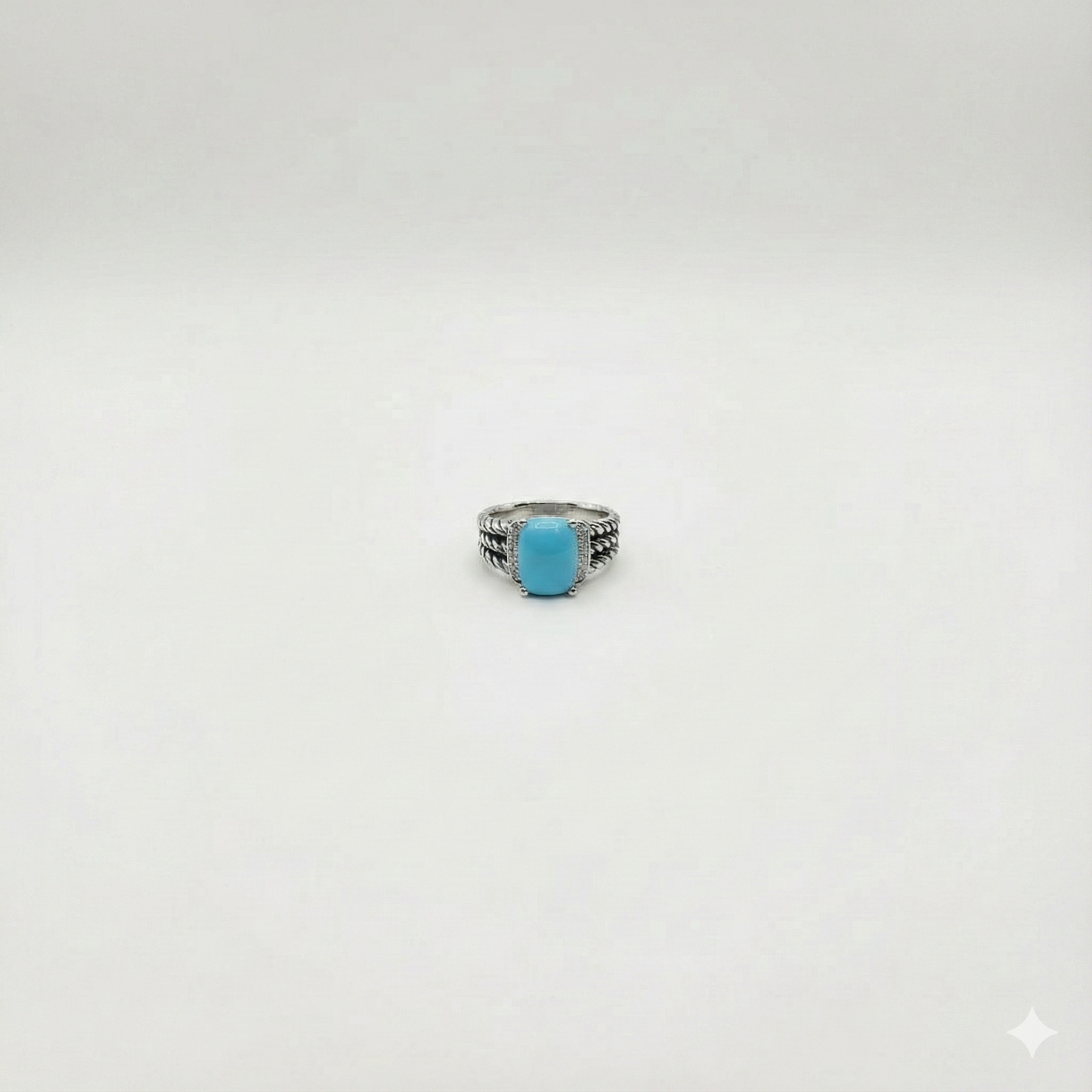 Solara Petite Sterling Silver & Tourquoise Ring