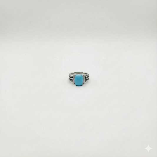 Solara Petite Sterling Silver & Tourquoise Ring