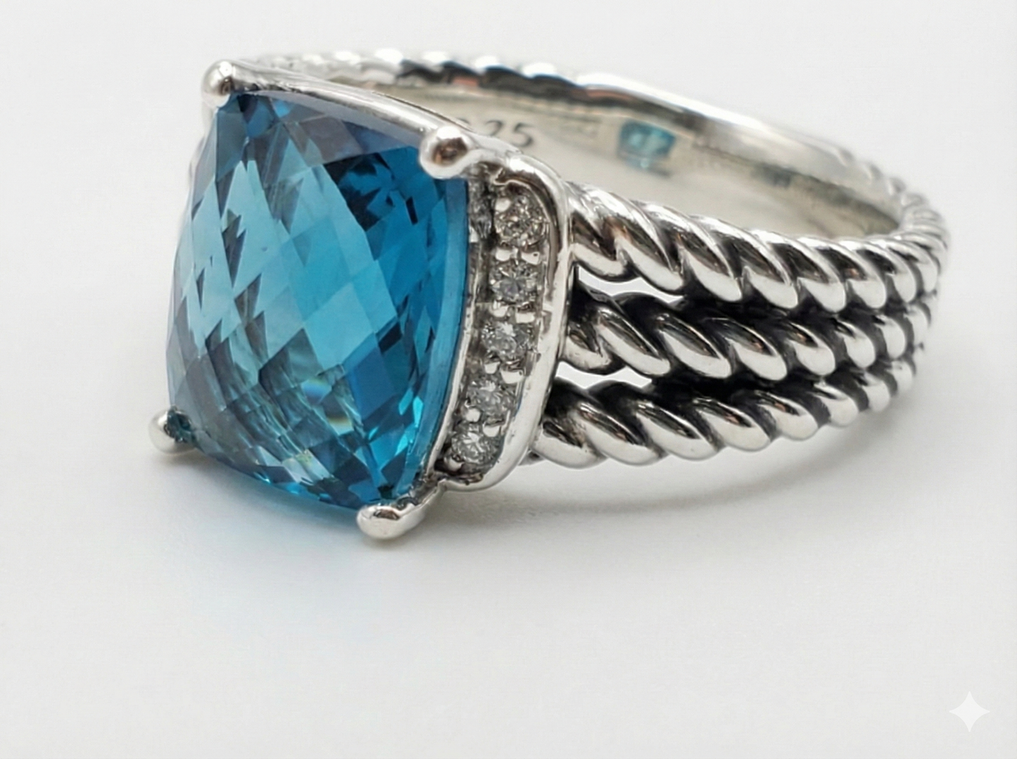 Solara Petite Sterling Silver & Tourquoise Ring