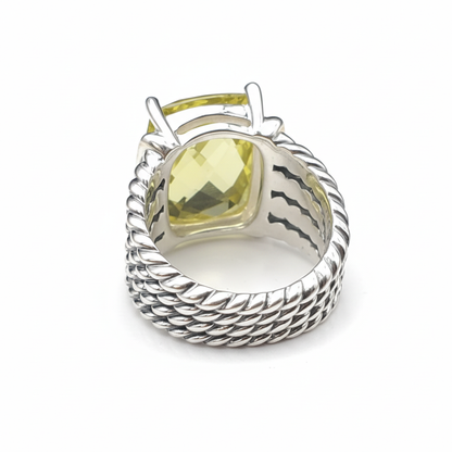 Solara Sterling Silver & Champagne Citrine Ring.