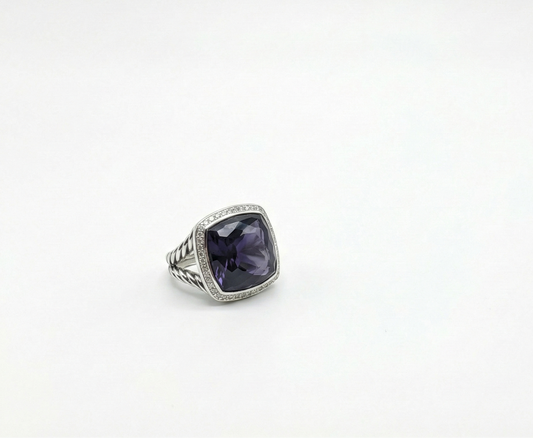 Bellara Sterling Silver, Black Orchid & Diamonds Ring