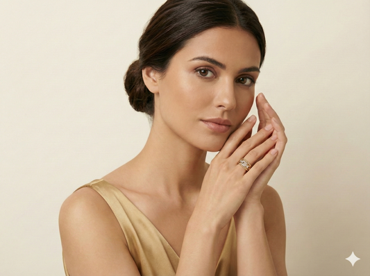 David Yurman 18K Yellow Gold with Diamonds Stax 3-Row Ring.