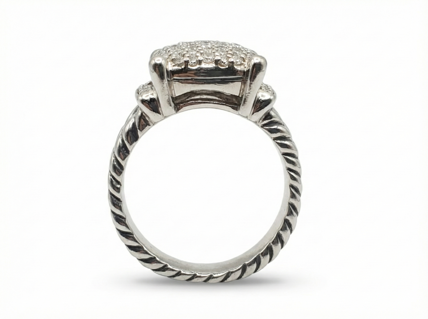 David yurman sterling silver with diamonds wheaton ring.