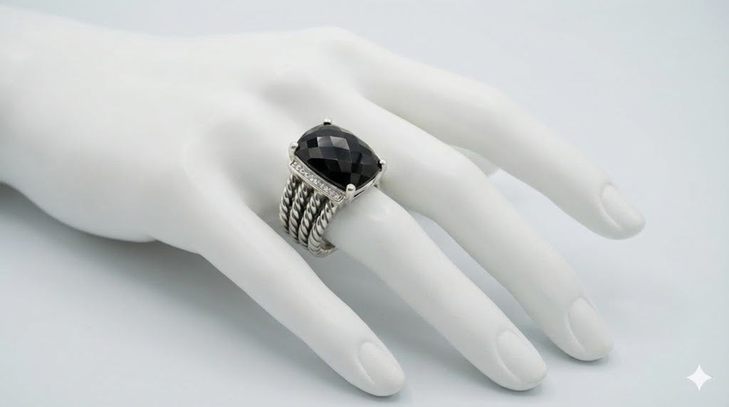 Solara Sterling Silver & Black onyx Ring