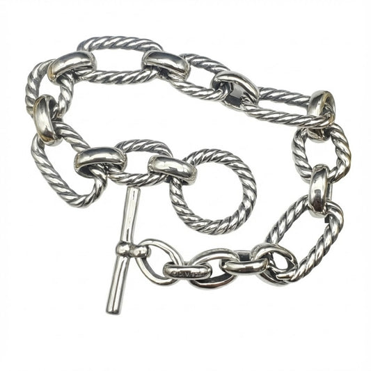 David Yurman Sterling Silver 11mm Madison Toggle Bracelet.