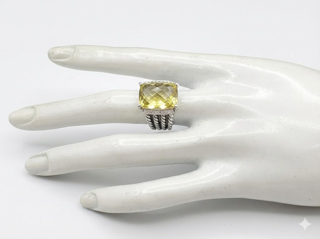 Solara Sterling Silver & Champagne Citrine Ring.