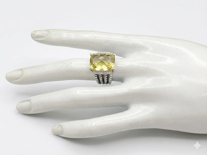 Solara Sterling Silver & Champagne Citrine Ring.
