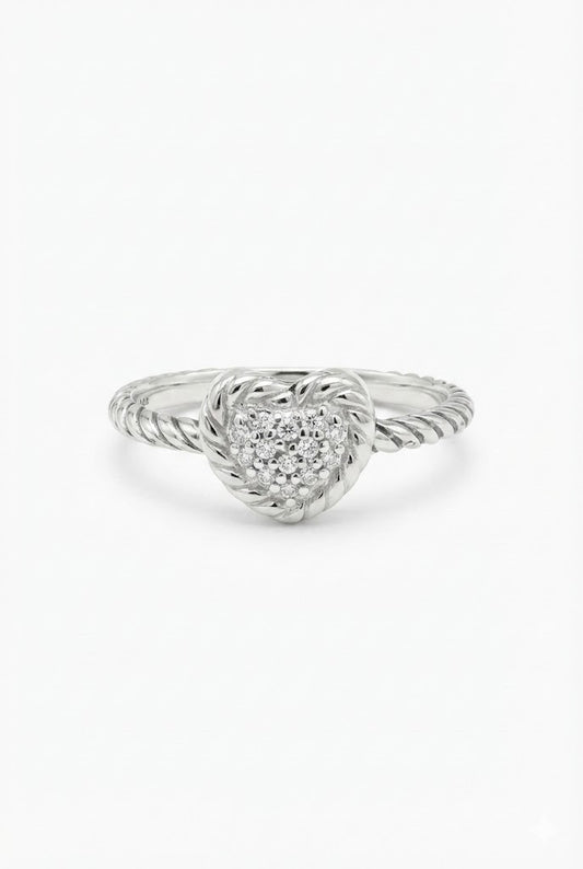 Petite Amoria Sterling Silver & Diamonds Ring