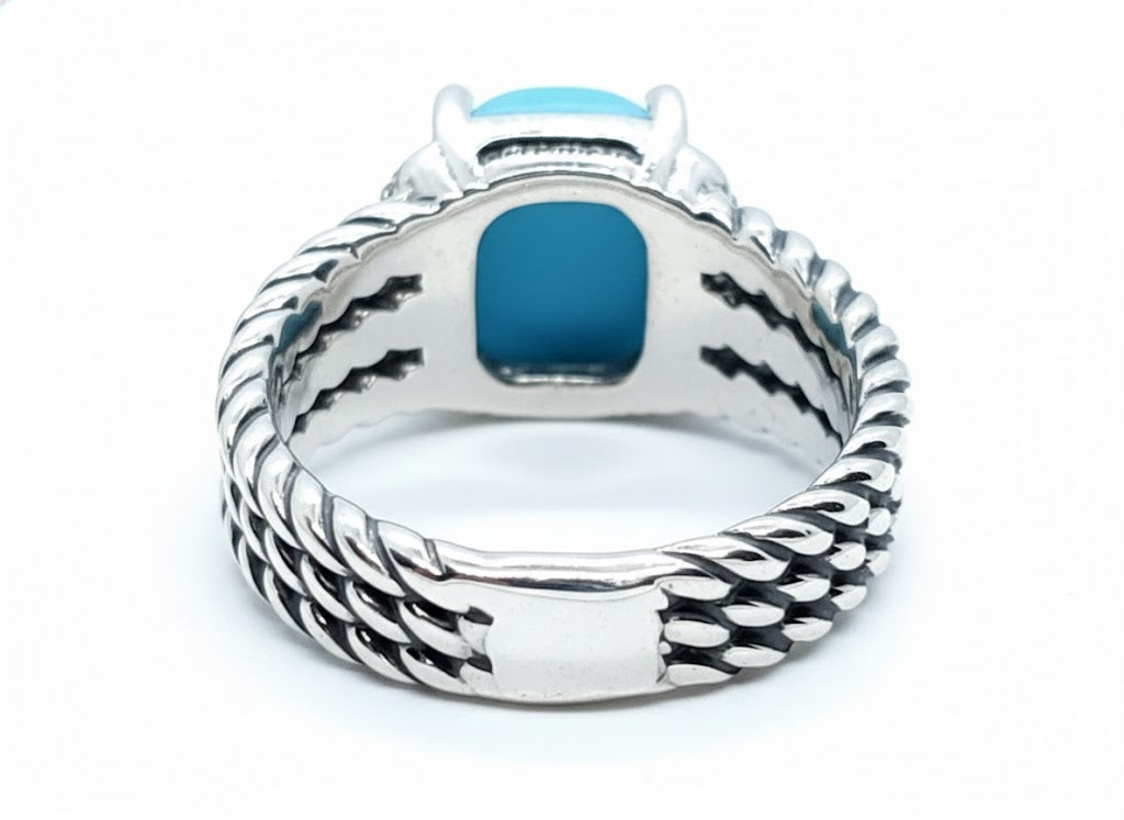 Solara Petite Sterling Silver & Tourquoise Ring