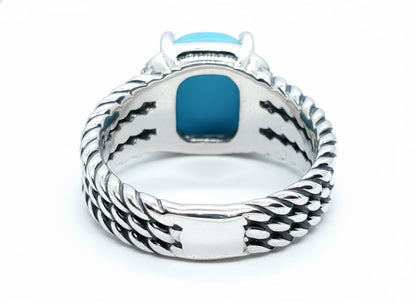 Solara Petite Sterling Silver & Tourquoise Ring