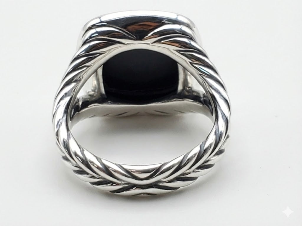 Bellara Sterling Silver, Black Orchid & Diamonds Ring