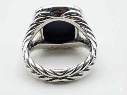 Bellara Sterling Silver, Black Orchid & Diamonds Ring