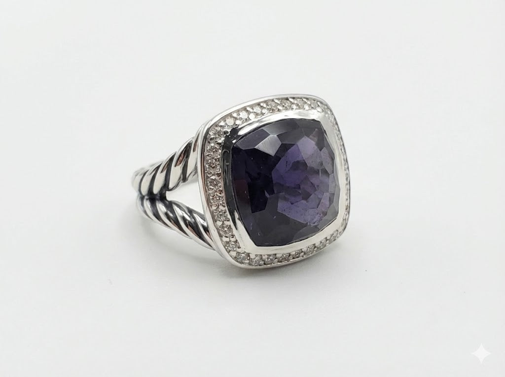Bellara Sterling Silver, Black Orchid & Diamonds Ring
