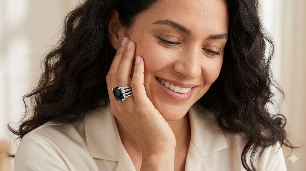 Solara Sterling Silver & Black onyx Ring